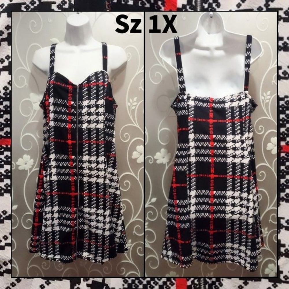 WOMENS PLUS SIZE 1XL PLAID DRESS